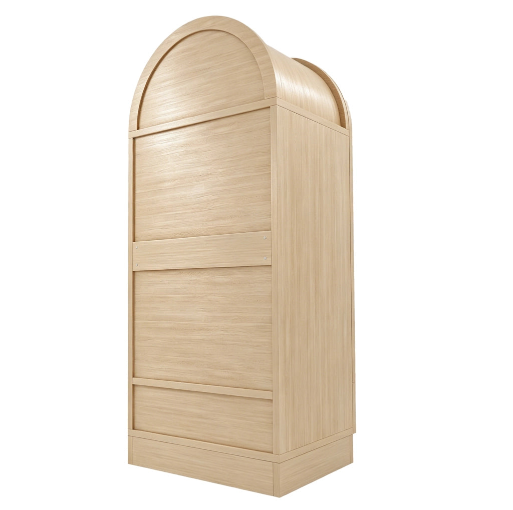 Armadio 70x55x170 cm color legno in MDF, 2 ante e 2 cassetti