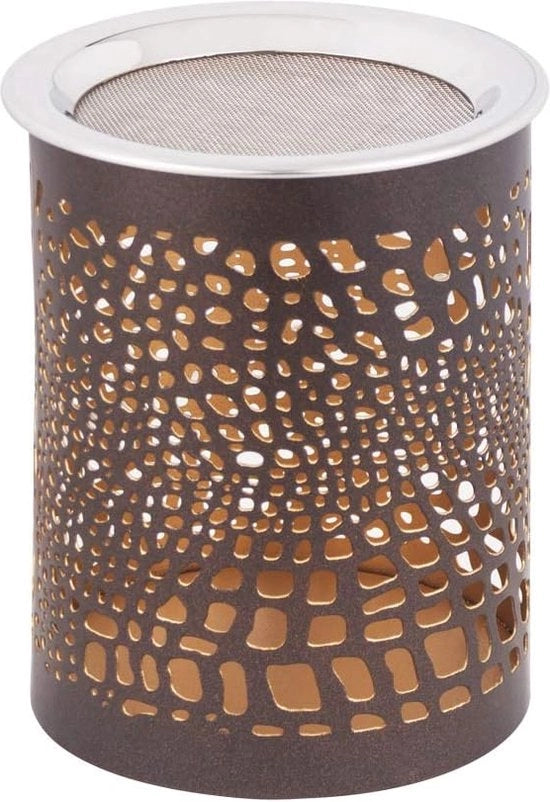 Lampada da vento e bruciatore di incenso oro/nero - Fatto a mano, 10 cm alto, 8 cm largo