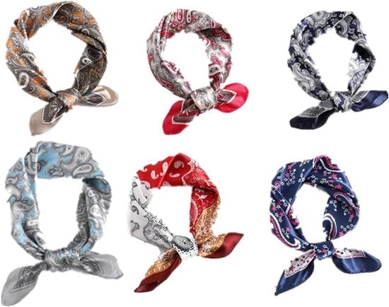 Sciarpa Multicolore Paisley a Quadrato in Seta per Donne, Uomini, Bambini - Accessorio con Dimensioni 60*60cm