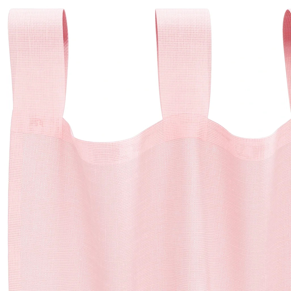 Tende in Voile con Passanti 2 pz Rosa Chiaro 140x225 cm 4102278