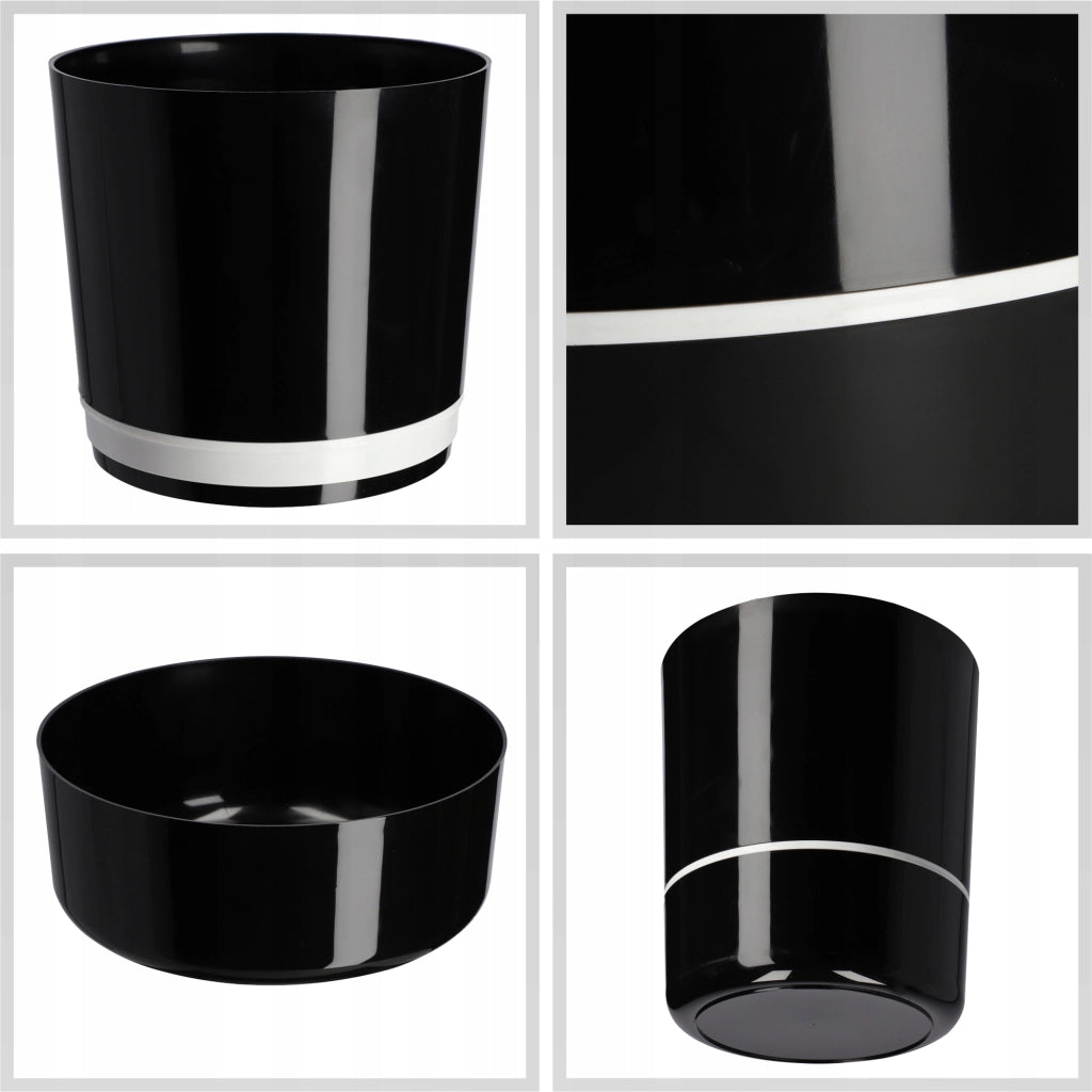 Vaso da fiori KADAX in due pezzi con supporto, nero, 25 cm