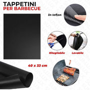 Trade Shop - Set 6pz Tappetini In Teflon Per Griglia Barbecue 40x33 Cm Riutilizzabili 7823804 -
