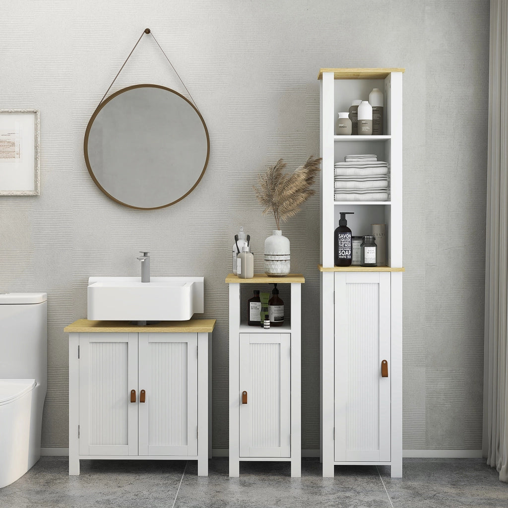 Mobile sottolavabo con ante e ripiani regolabili ¨C Zephmum ¨C Bianco 60x30x60 cm