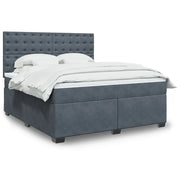 Giroletto a Molle con Materasso Grigio Scuro 180x200 cm Velluto 3290991