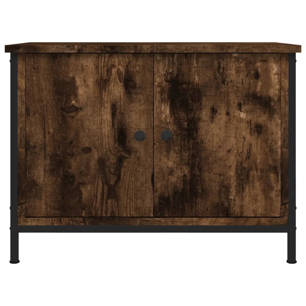 Mobile TV | Armadietto TV | Mobile Porta TV con Ante Rovere Fumo 60x35x45 cm in Legno Multistrato