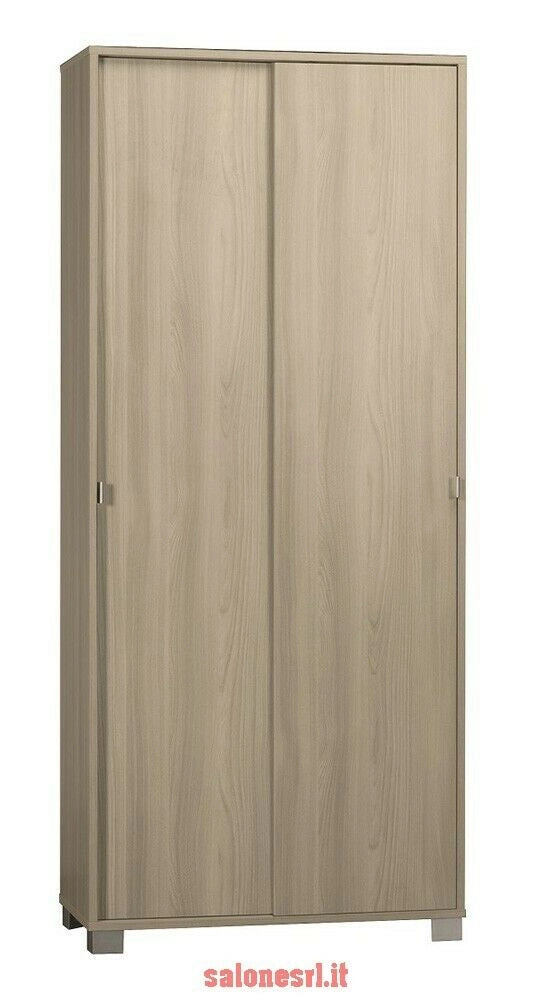 KIT ARMADIO 2 ANTE SCORREVOLI H190 L82 P41 Cm FINITURA OLMO CHIARO SARMOG798k