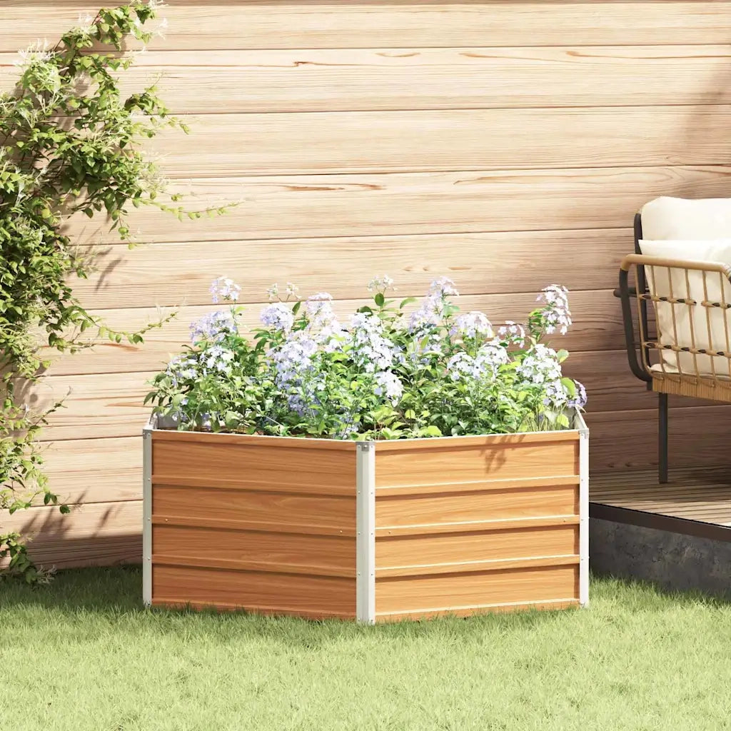 Letto rialzato da giardino Aspetto legno 129 x 129 x 45 cm 42017321
