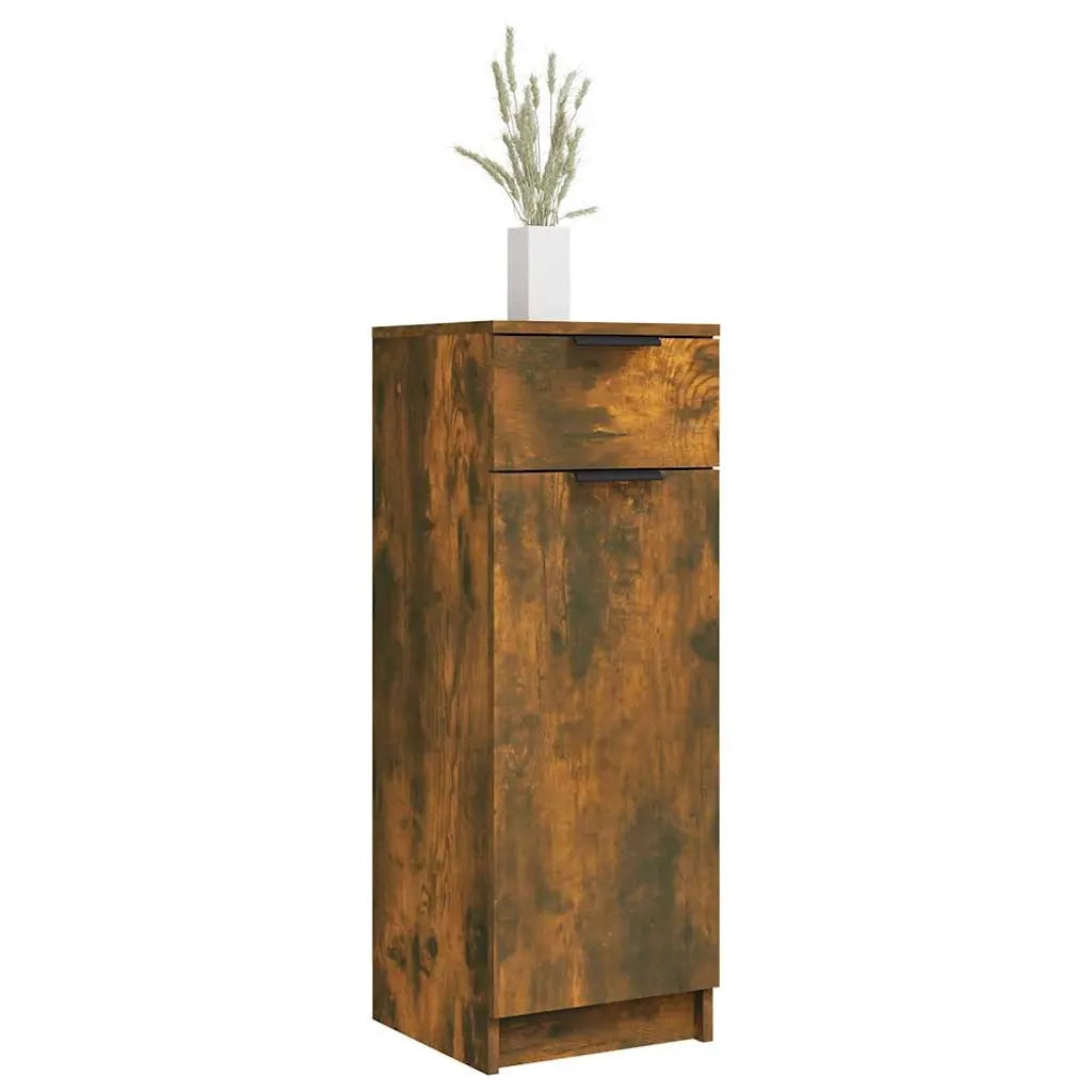 Armadietto Bagno Rovere Fumo 32x34x90 cm in Legno Multistrato 817057