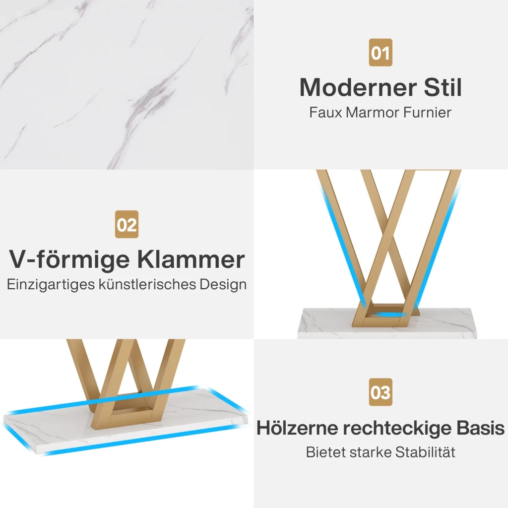 Consolle elegante e minimalista in metallo e legno oro e bianco per ingresso e soggiorno 110 × 30 × 80 cm