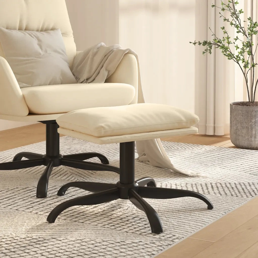 Poggiapiedi Crema 60x60x39 cm in Tessuto cod mxl 57366