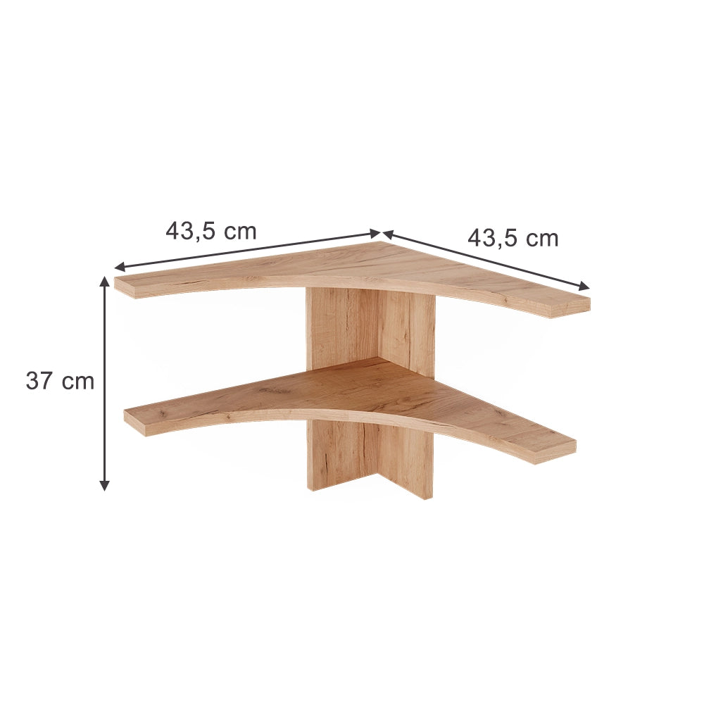Vicco Libreria angolare da terra Quercia dorata 43.5 x 37 cm