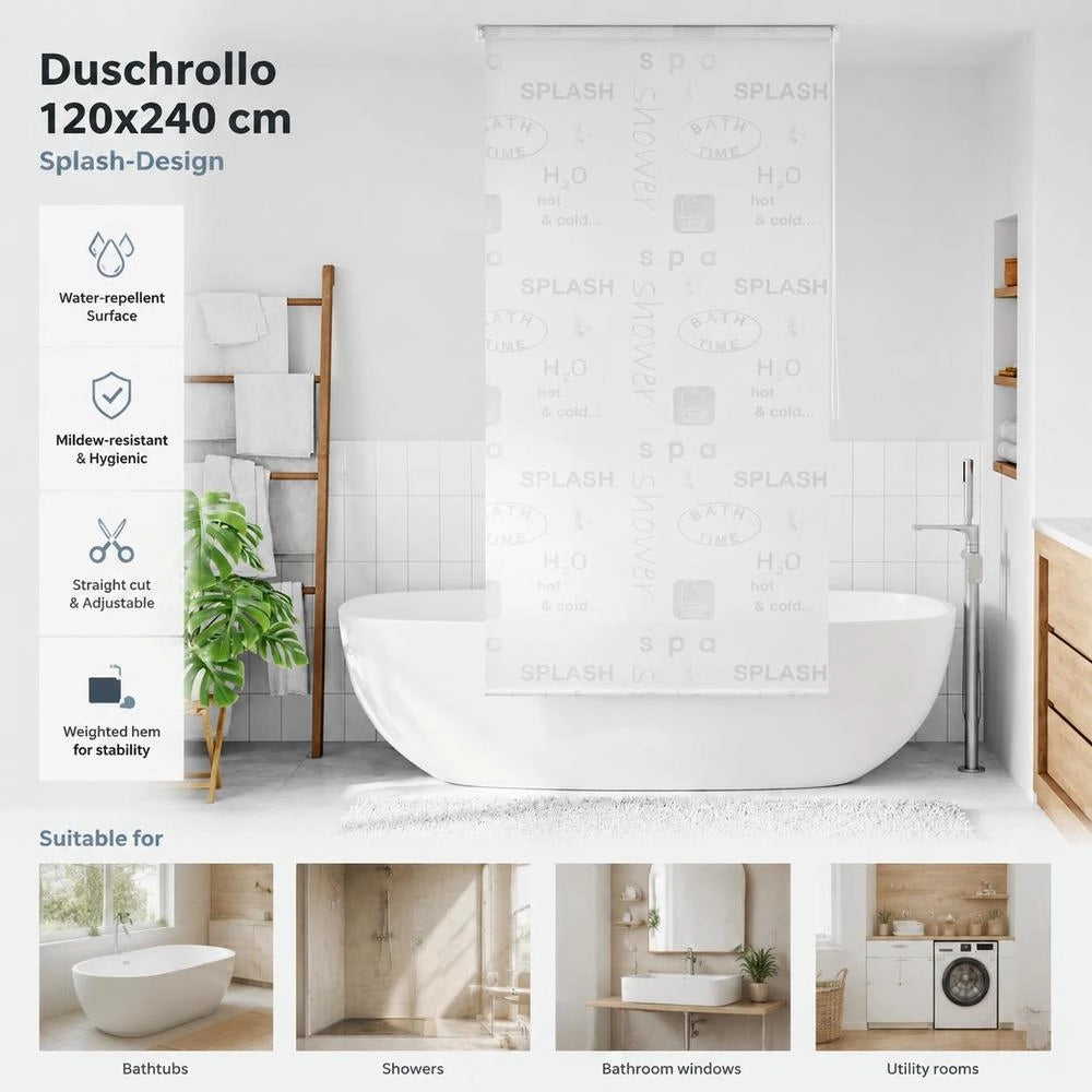 Shower Blind 120x240 Cm Splash Design