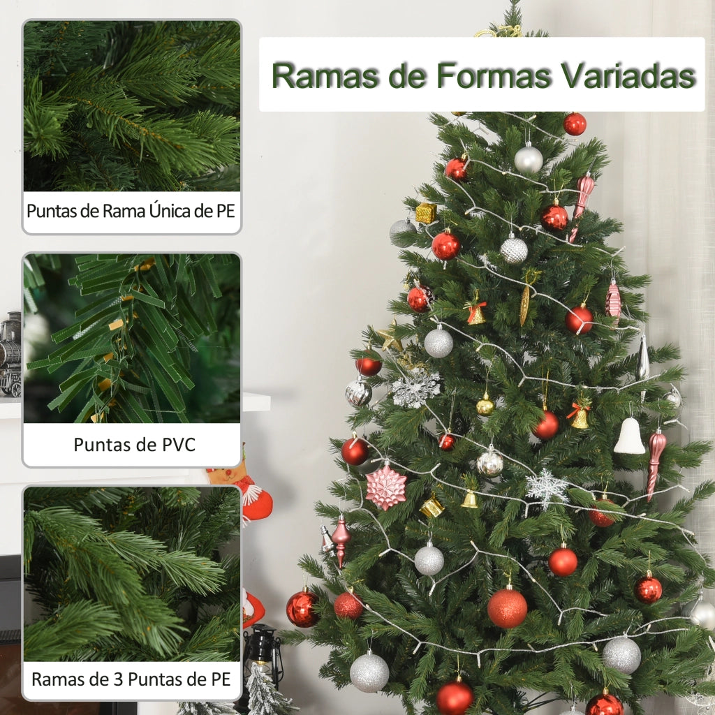 Albero di Natale Artificiale ¨C Zephmum ¨C Verde ?90x180 cm con Base Pieghevole