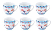 Set 6 Tazze Tazzine da Caffè in Ceramica senza Piattini Grace