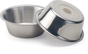 Bacchi per cani di alta qualità in acciaio inossidabile lucidato, bacchi per cibo e acqua lavabili in forno a microonde, bacchi per cibo (2x S / 0,9 l / 17,5 cm)