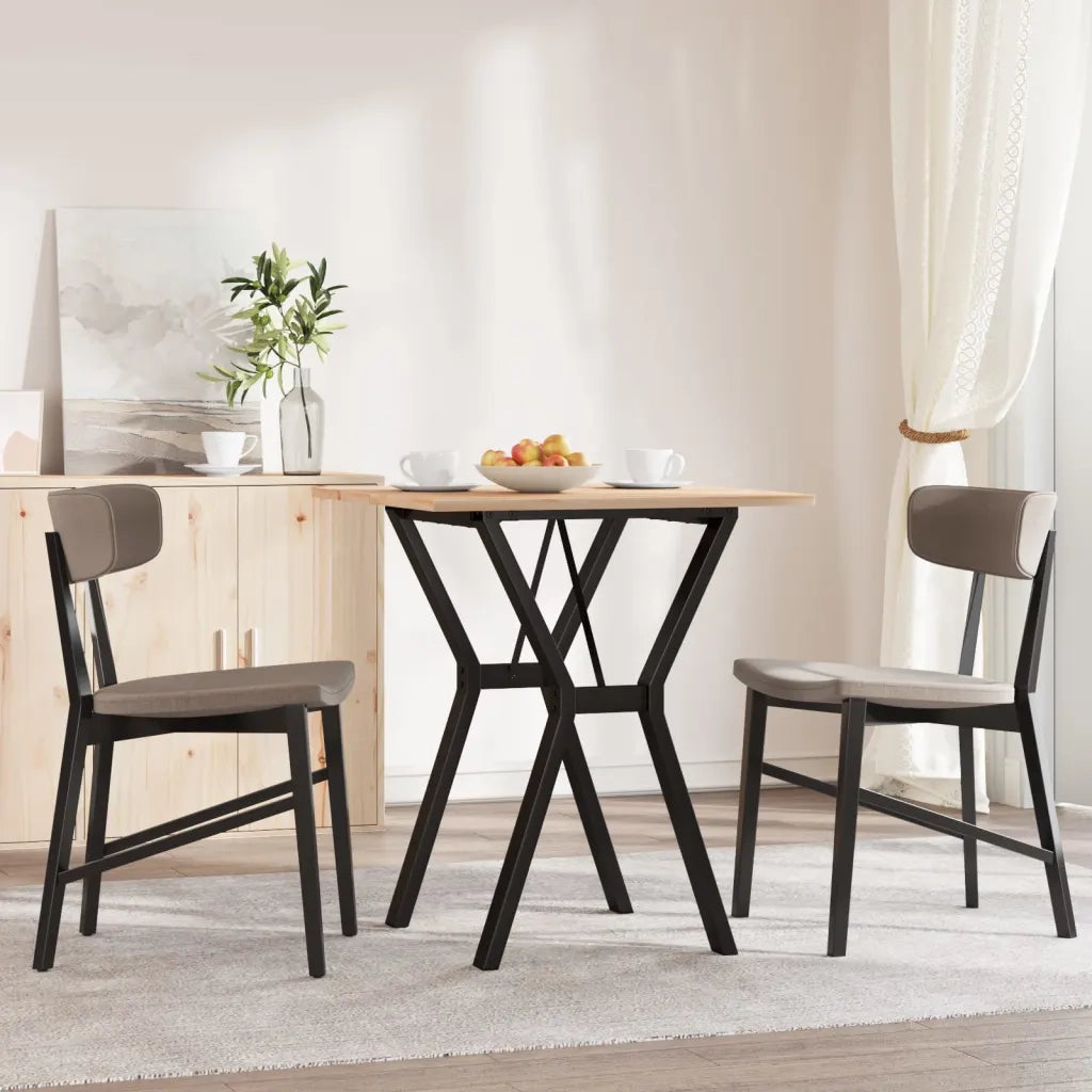 Tavolo da Pranzo Telaio a Y 70x70x75 cm Legno Pino e Acciaio
