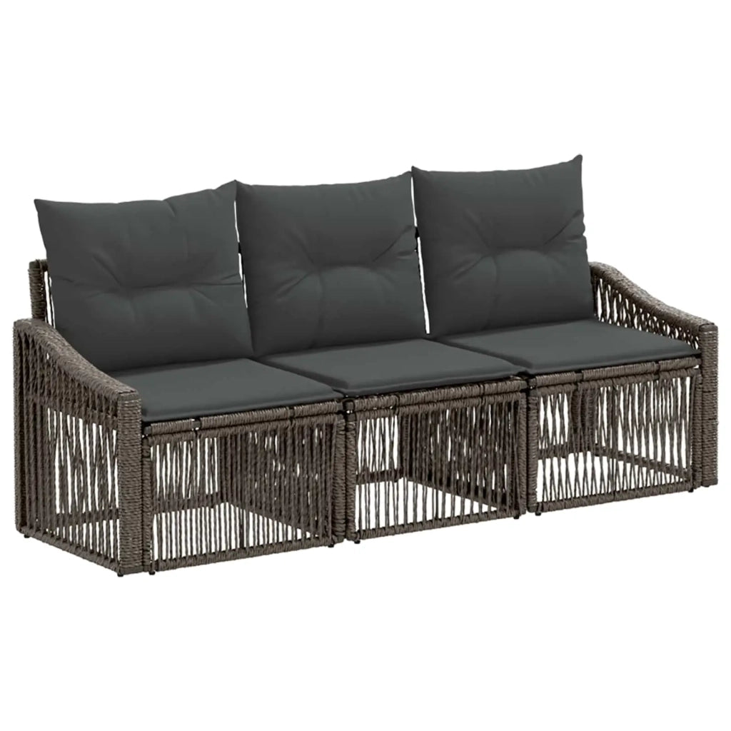 Set Divano da Giardino 3 pcs Grigio polyrattan 3435923