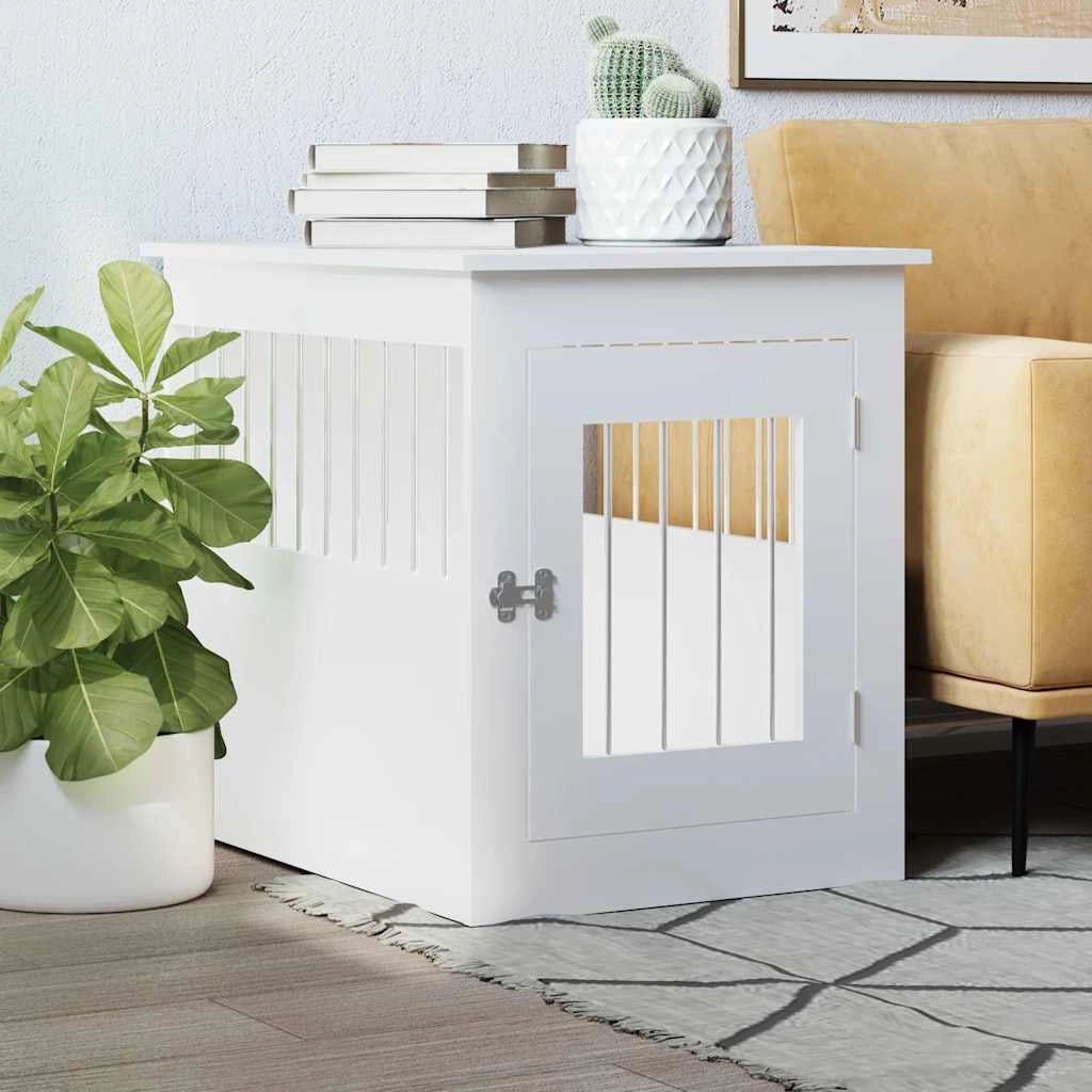 Gabbia Cani da Arredamento Bianca 55x75x65cm Legno Multistratocod mxl 132463