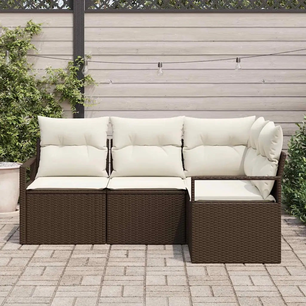 Set di divani 4 pcs Marrone polyrattan 3346358