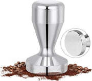 Tamponatore per caffè, base 51 mm, acciaio inossidabile, tamponatore per espresso con cuscino in silicone da 58 mm, per 51 mm tappi per filtro, stile barista solido e pesante