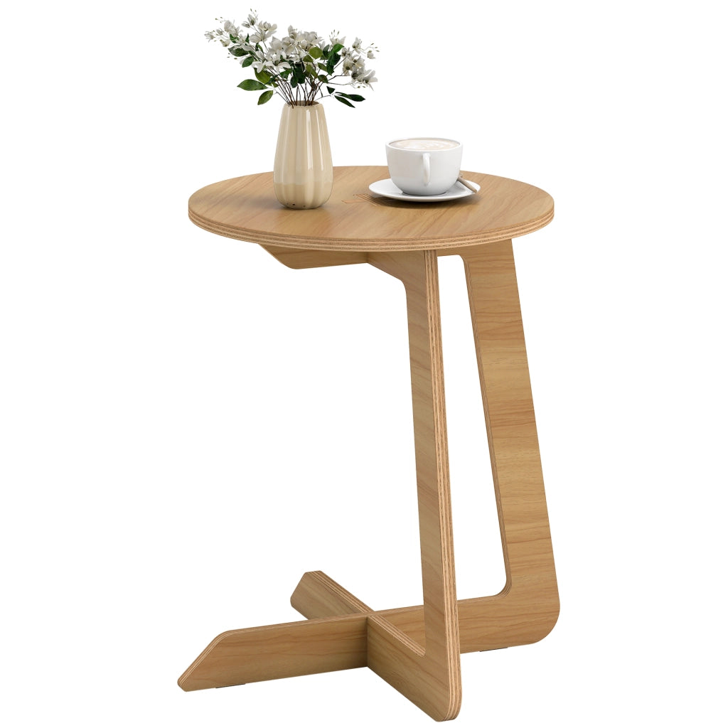 Tavolino da caff¨¨ rotondo in legno naturale ¨C zephmum ¨C 45x45x45