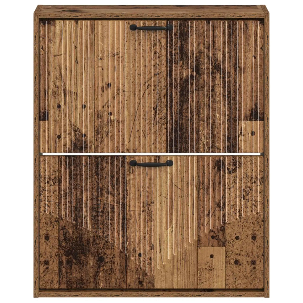 Mobiletto per Scarpe da Muro HOORN 71 x 17 x 86 cm Legno antico 897303