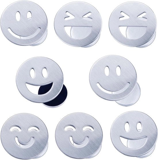 Set di pesi per tavolo esterno in acciaio inossidabile con faccia sorridente - Pesi da tavolo esterni extra pesanti per esterni - Adatti per tende, tende doccia e whiteboard