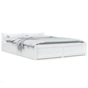 Letto matrimoniale | Letto per adulti | Giroletto con Cassetti Bianco 140x190 cm