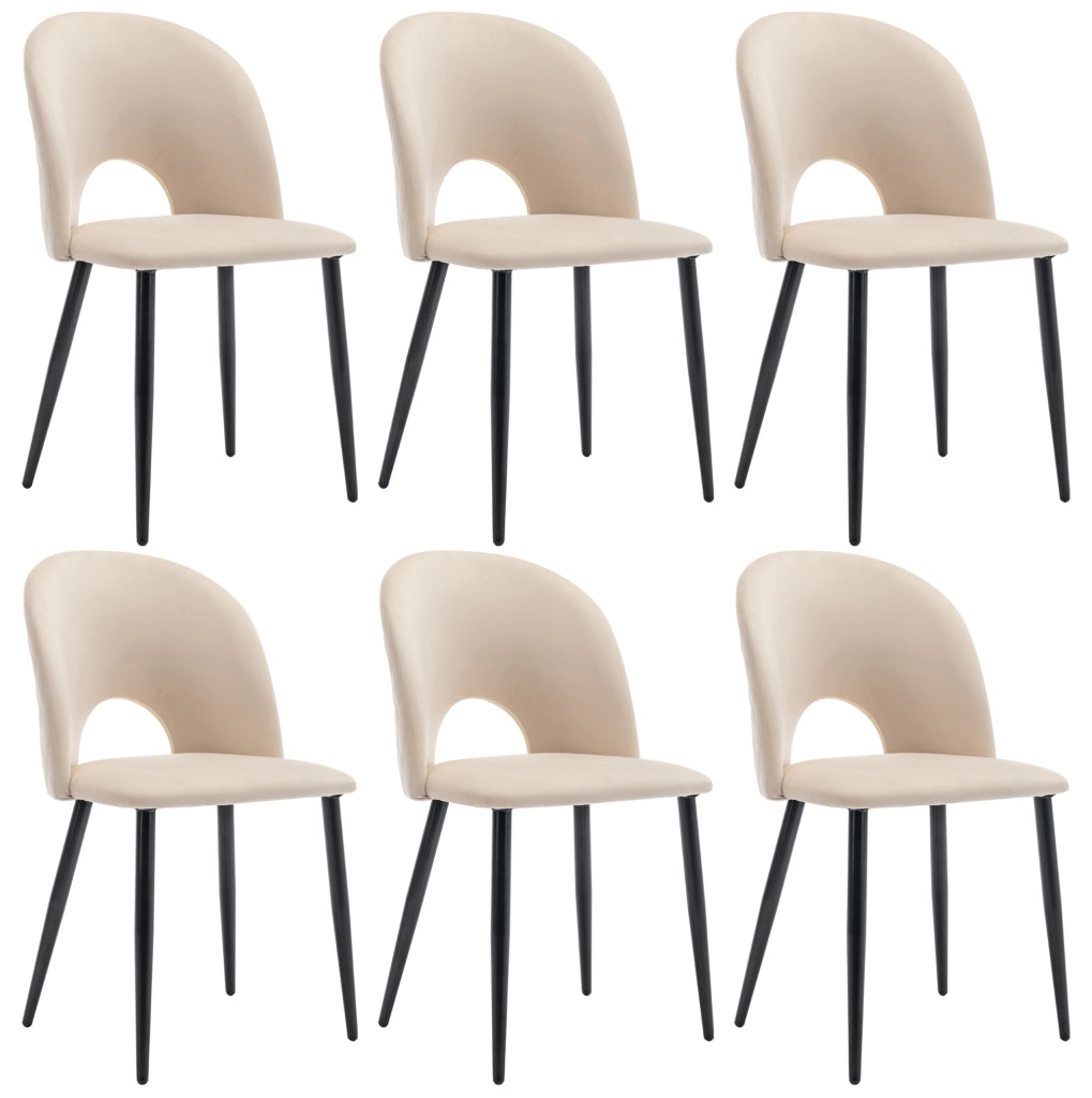 Sedia imbottita con schienale in velluto beige