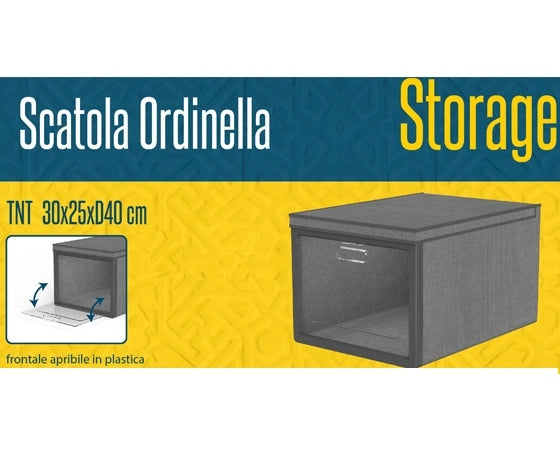 1 Pezzo Scatola Organizer Ordinella in TNT Grigia 30 x 25 x 40 cm