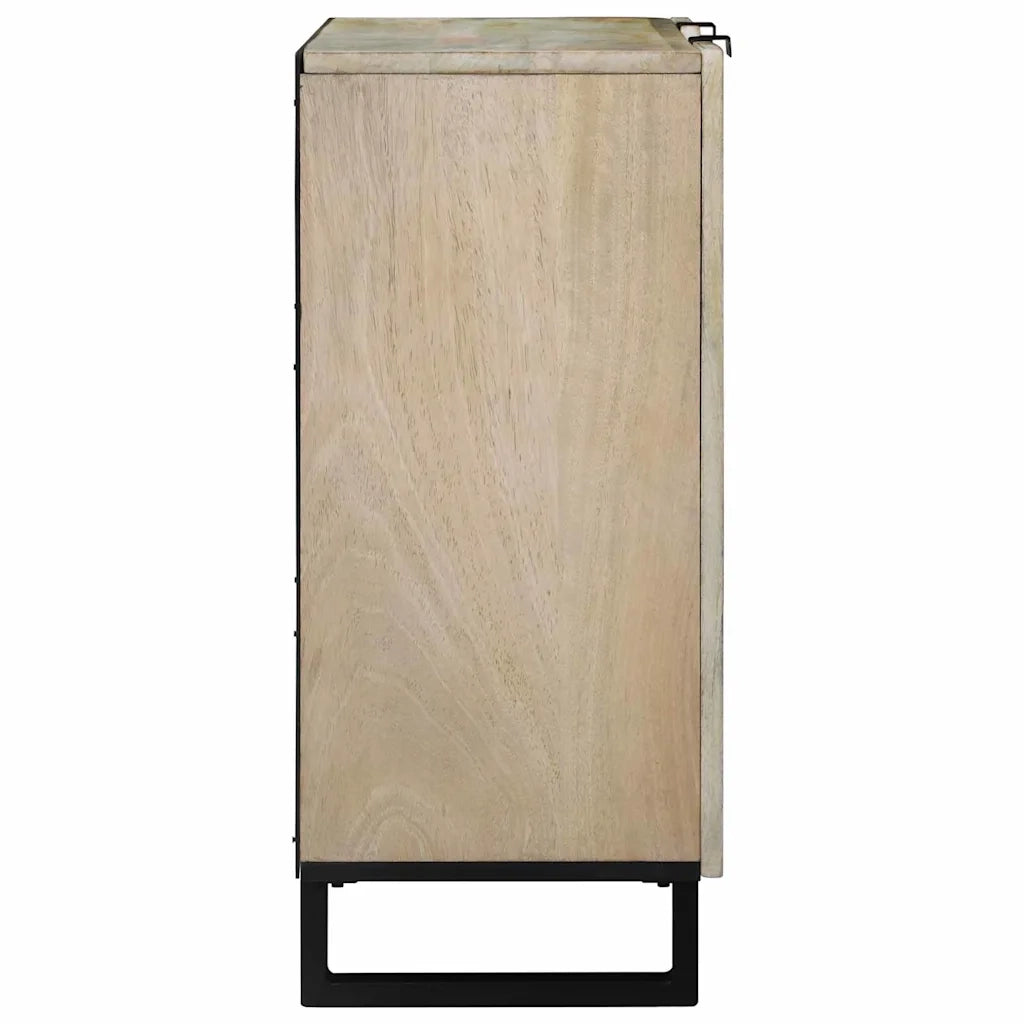 vidaXL Sideboard Bianco 90 x 33 x 75 cm legno massello di mango