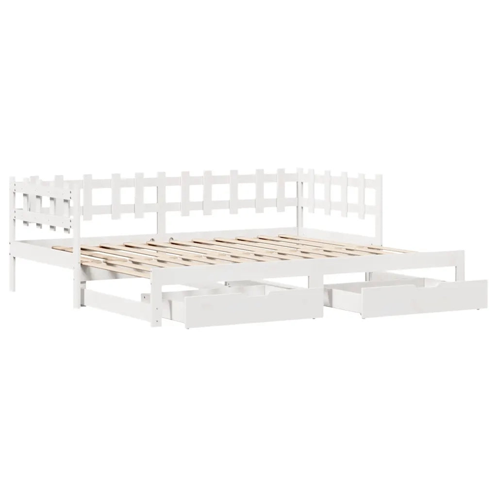 Letto Estraibile con Cassetti senza Materasso Bianco 80x200 cm 3302244