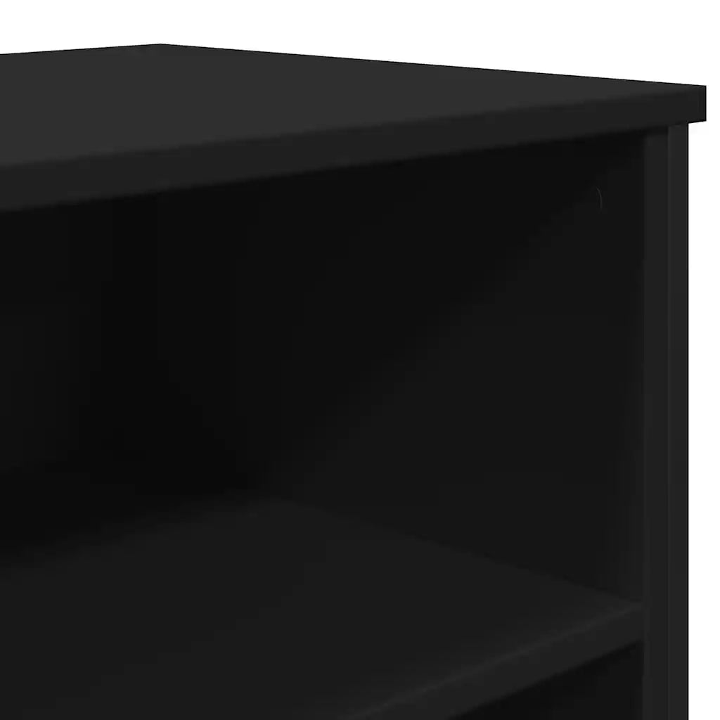 Credenza-Buffet-Armadio da cucina Nera 101x35,5x74,5 cm in Legno Multistrato