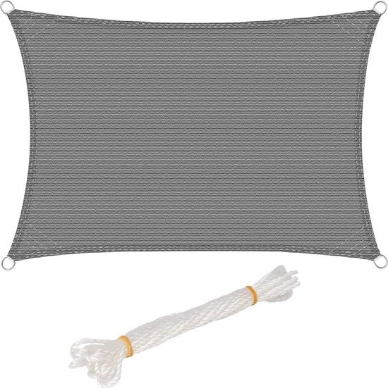 Ombrellone, forma triangolare rettangolare quadrata materiale respirante protegge contro vento, sole e radiazioni UV, per giardino, terrazza e campeggio, 4x6m
