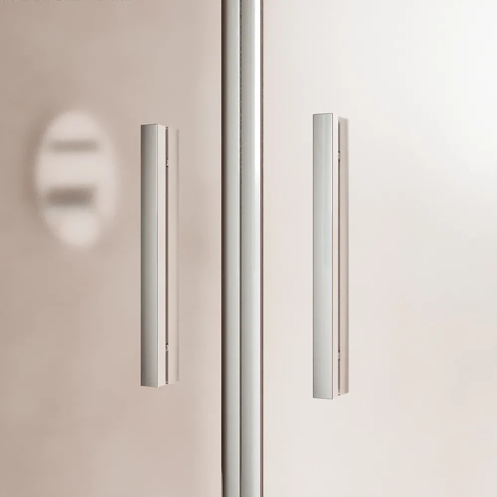 Box doccia slim 70x75cm con porta saloon e parete fissa profili cromati e vetro 6mm opaco h190| Portofino
