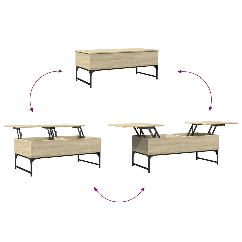 Tavolino salotto | Tavolino da caff¨¨ | Tavolino da Soggiorno Rovere Sonoma 100x50x40cm Multistrato Metallo