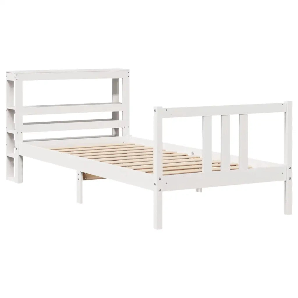 vidaXL Giroletto con Testiera senza Materasso Bianco 90x200 cm