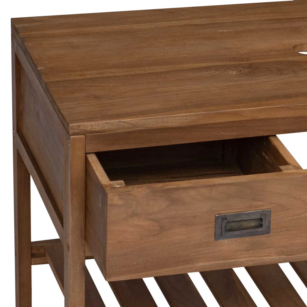 Mobile da Bagno Naturale 90 x 45 x 75 cm Legno di teak solido 42026908