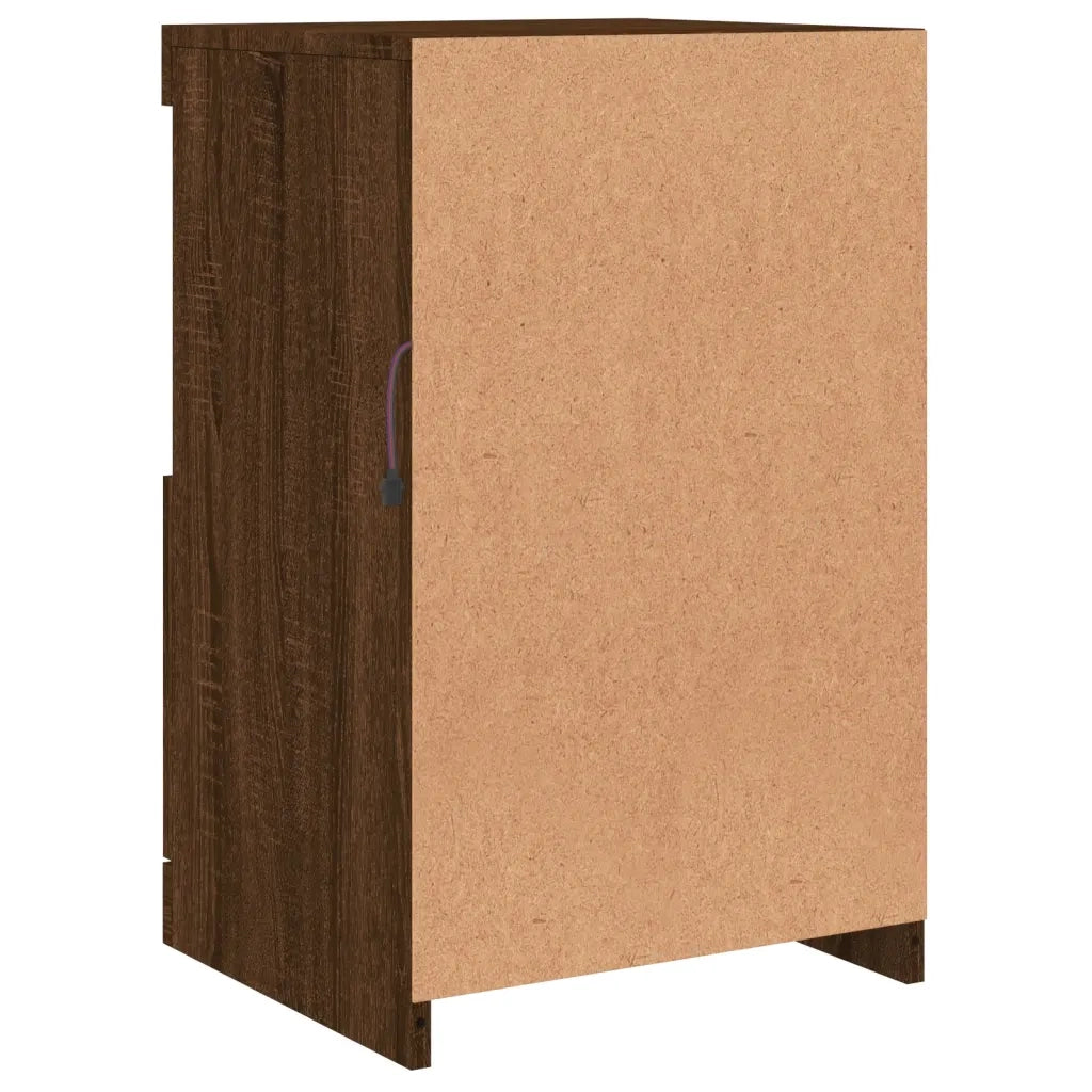 Credenza con Luci LED-Buffet-Armadio da cucina Rovere Marrone 41x37x67 cm 120131