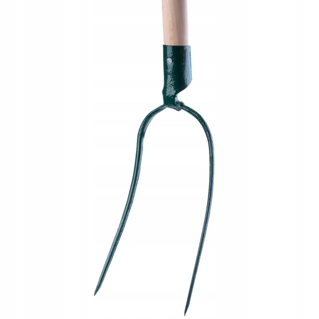 Forca KADAX per letame, fieno, paglia, giardino, a 2 denti, in metallo, 132 cm