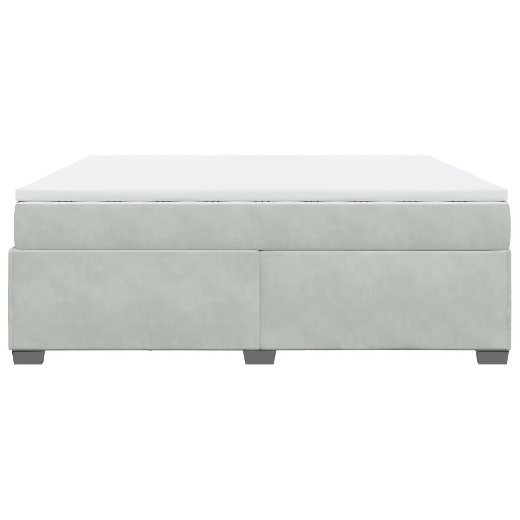 Giroletto a Molle con Materasso Grigio Chiaro 200x200cm Velluto 3285305