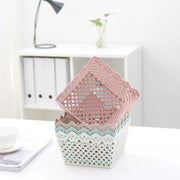Trade Shop - Cestino Quadrato Porta Tutto Oggetti Multiuso In Plastica 21.5x21.5x13 Cm 79475 -