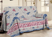 Telo Arredo Linea Pensieri Delicati In Cotone Disegno 80's Style Blu - Singolo - Blu