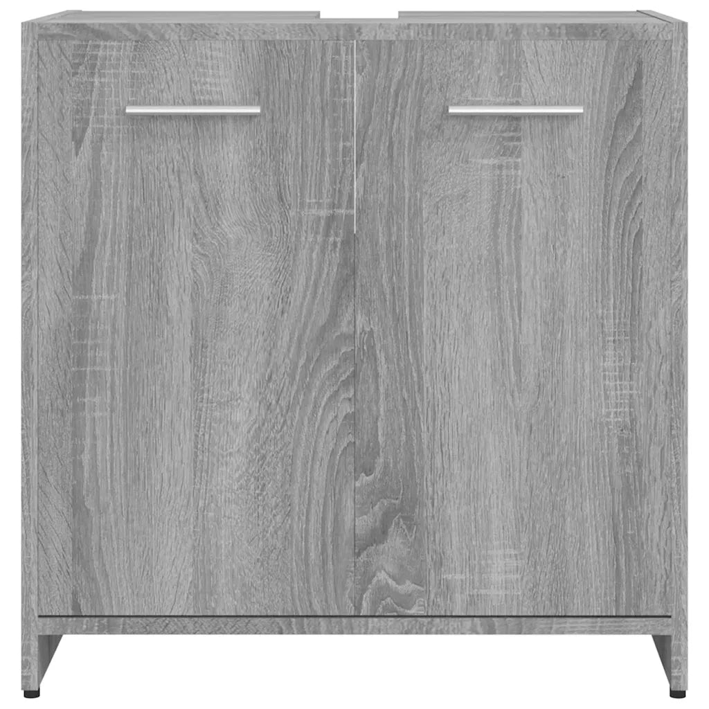 Mobiletto da bagno dal design elegante 60 x 33 x 60 cm di spazio contenitivo in legno composito Sonoma grigio 02_0048178