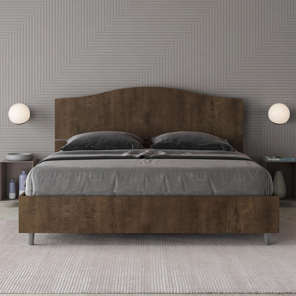BS COM Letto matrimoniale contenitore doppia alzata 160x190 noce