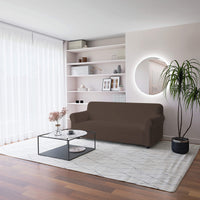 Copridivano Elasticizzato 1 Posto in Poliestere Dahlia Marrone