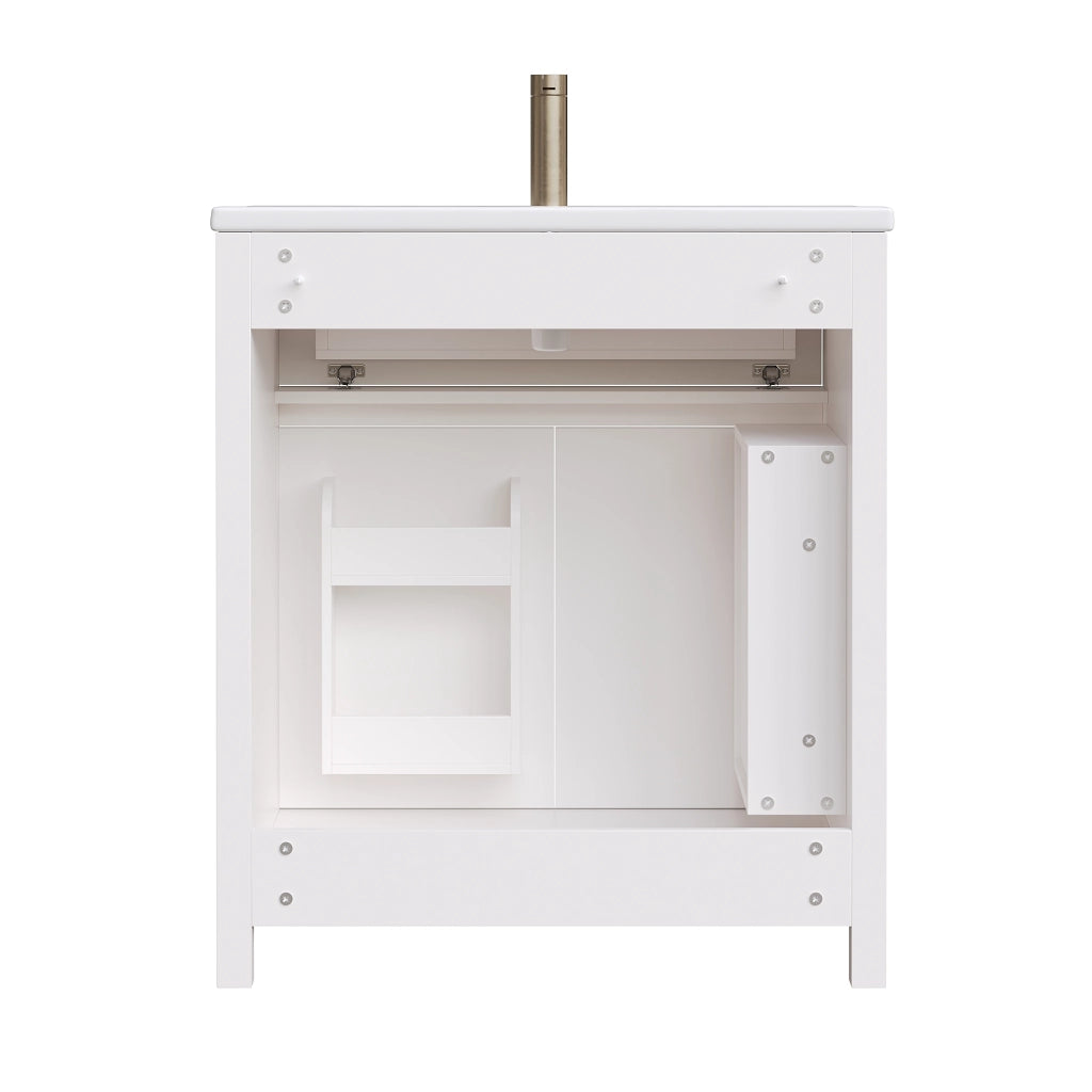 MOBILE DA BAGNO 81 x 46,5 x 86,5 cm Bianco in MDF con lavabo in ceramica