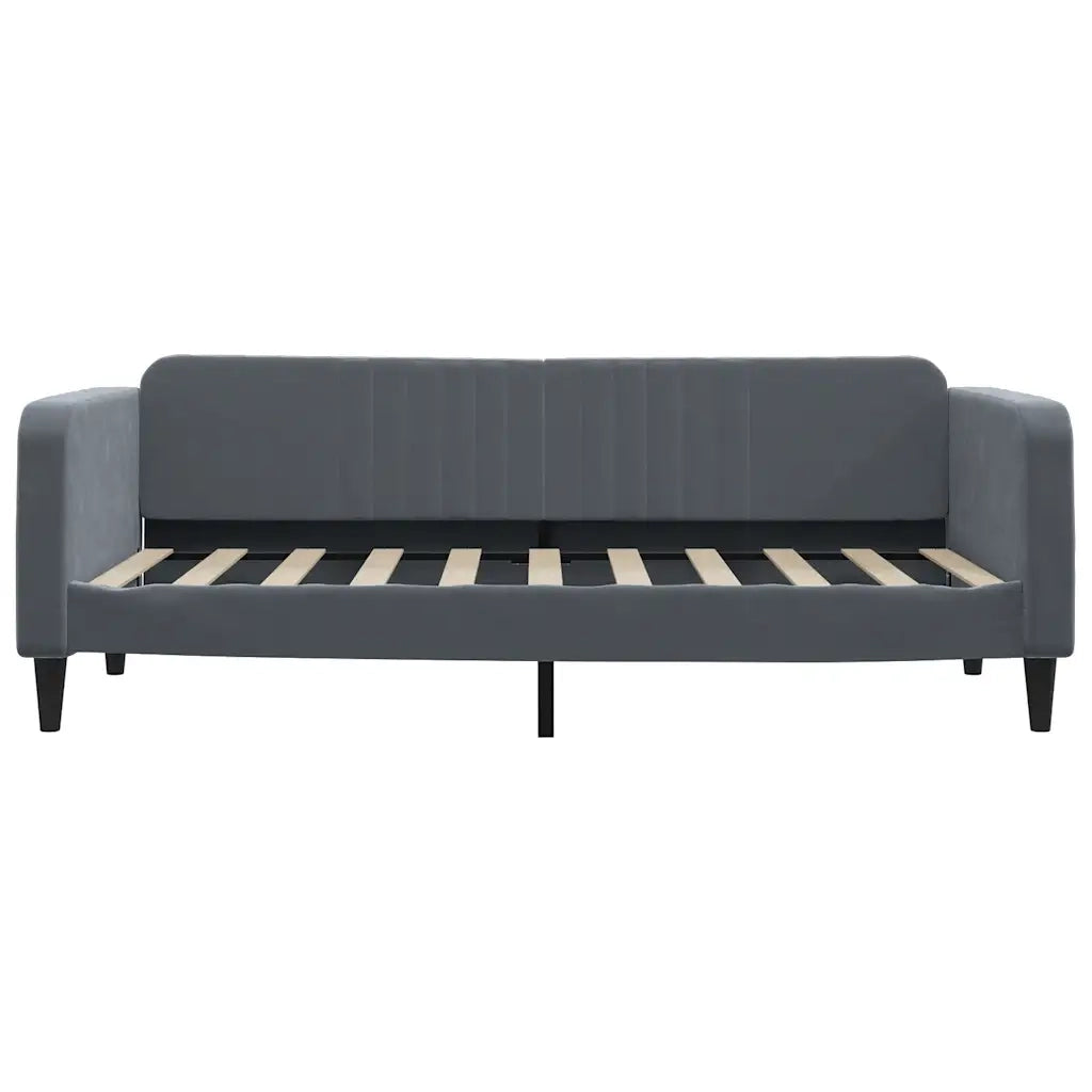Divano Letto con Materasso Grigio Scuro 90x190 cm in Velluto