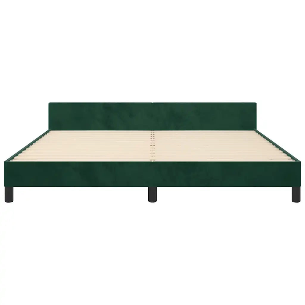 Giroletto senza Materasso Verde Scuro 160x200 cm in Velluto 347582