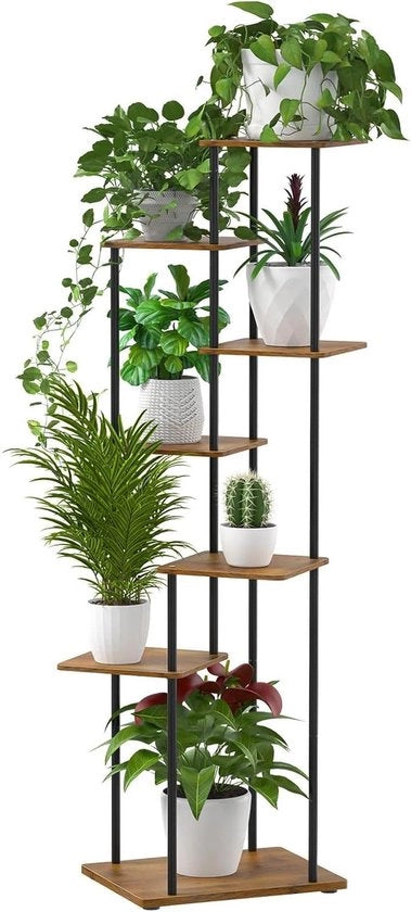 Sistema di Cultura per Piante in Legno e Metallo - 7 Livelli, 150 cm - Per Interno ed Esterno